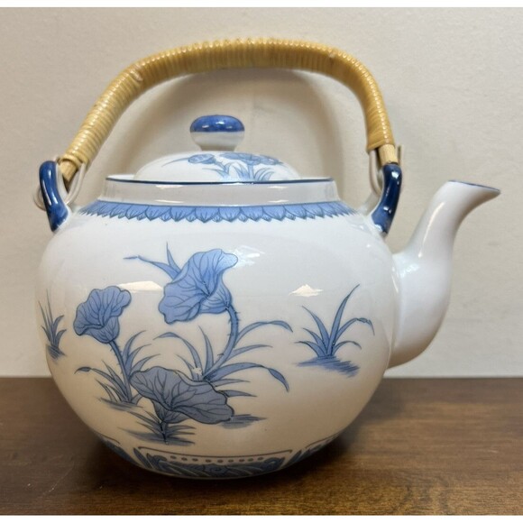 Other - Seymour Mann Vintage China Fine Porcelain Blue & White Teapot Chinese Lotus